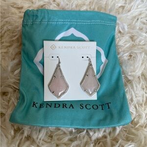 Kendra Scott Pink Quartz Alex Earrings with Silver Trim